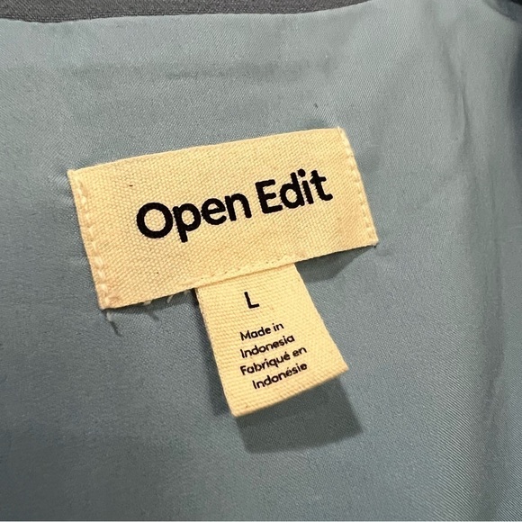 Open Edit Blue Recycled blended Cotton Button down vest R7 - Picture 3 of 4
